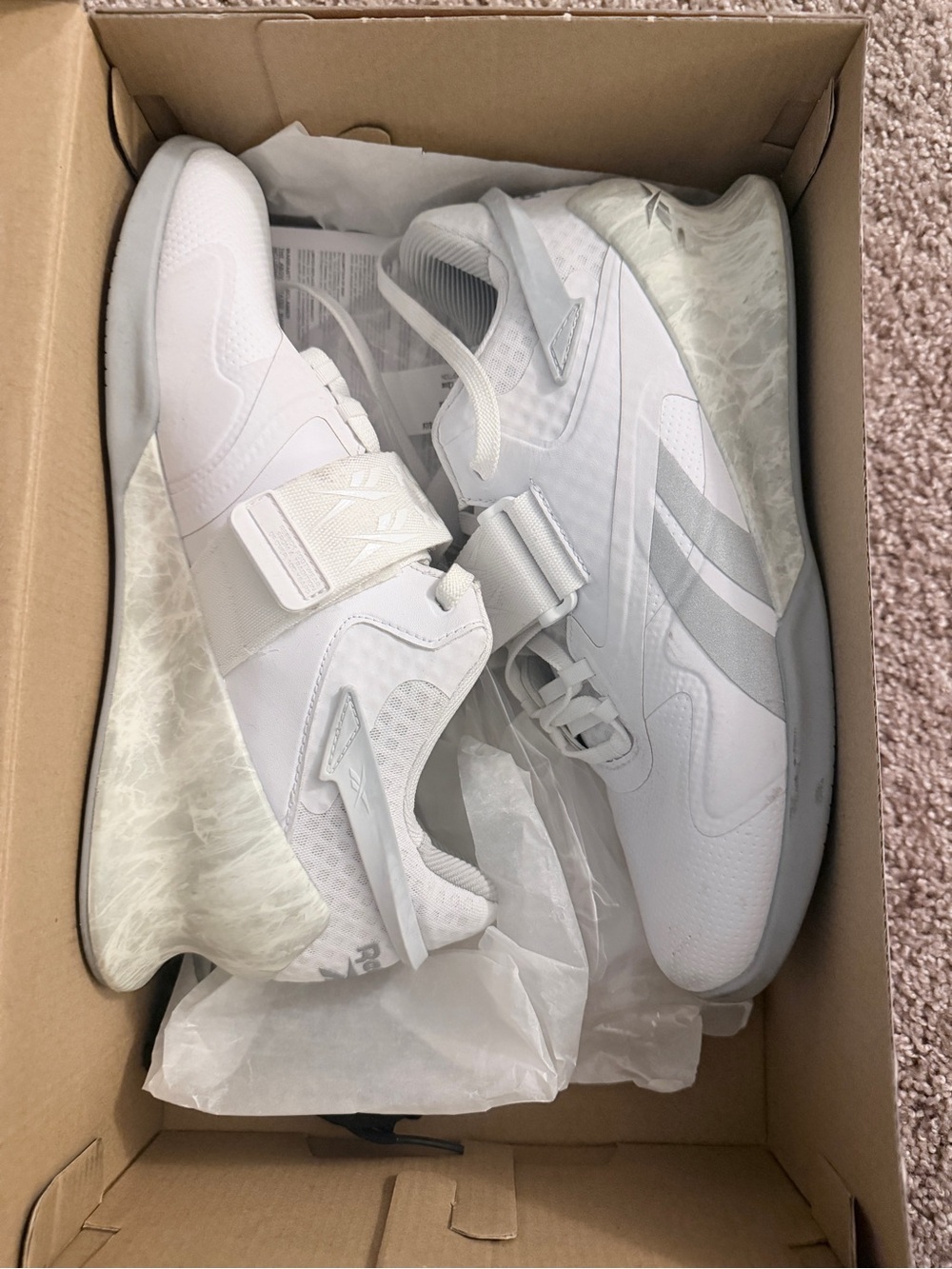 Reebok Legacy Lifter II Women’s Weightlifting Shoes White Silver Size 10